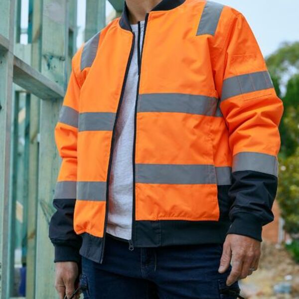 Taped Hi Vis Bomber Jacket with Padded Lining Thumbnail