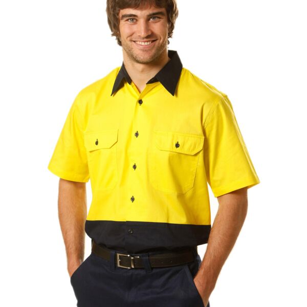 High Vis Cotton Drill Safety Shirt Thumbnail